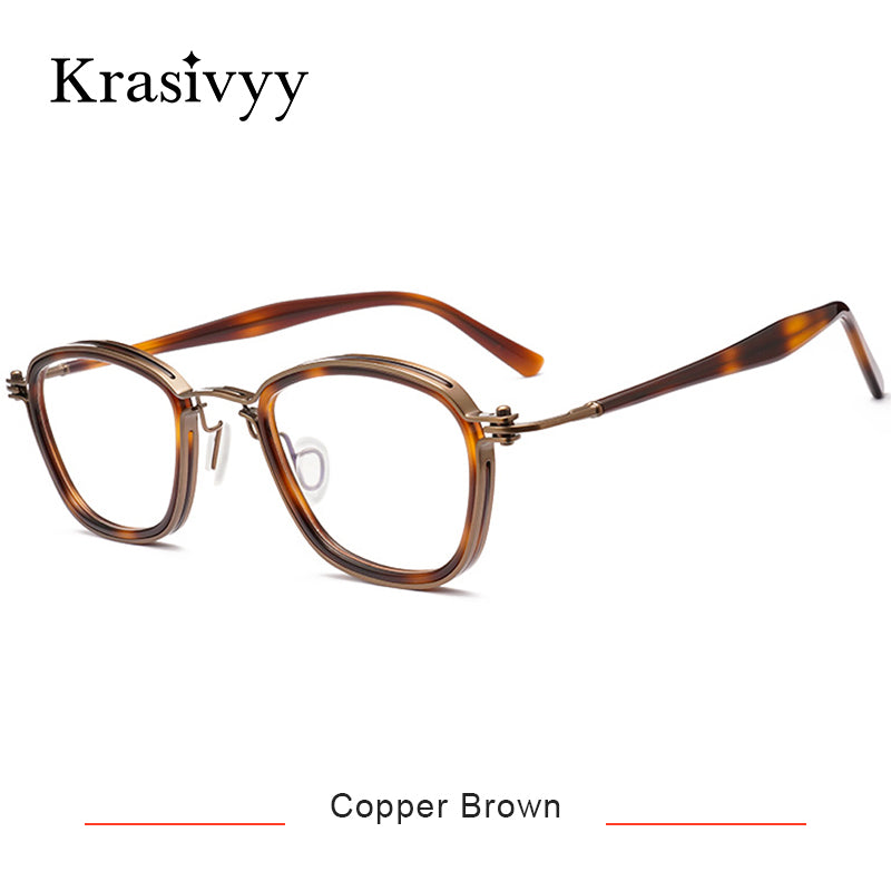 Krasivyy  Titanium Glasses Frame Women Brand Full-Rimless Oval Prescription Eyeglasses Men 2023 Korean Optical Eyewear