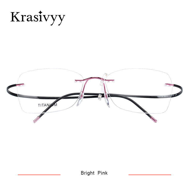 Krasivyy Memory Titanium Rimless Glasses Frame Women Ultralight Optical Prescription Screwless Eyeglasses Frameless Eyewear Men