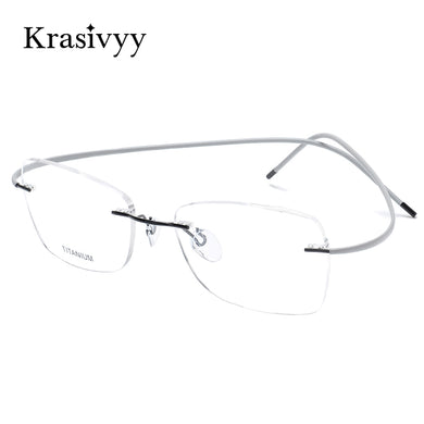 Krasivyy Memory Titanium Rimless Glasses Frame Women Ultralight Optical Prescription Screwless Eyeglasses Frameless Eyewear Men