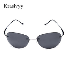 Load image into Gallery viewer, Krasivyy Men Driving Ultralight Titanium Polarized Sunglasses Brand Design Rimless Aviation Sun Glasses Women Oculos De Sol