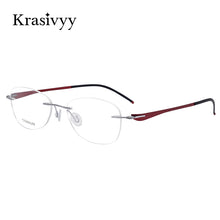 Load image into Gallery viewer, Krasivyy Oval Rimless Glasses Frames Women Brand Designer Screwless Prescription Eyeglasses Pure Titanium Myopia Optical Eyewear