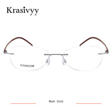 Load image into Gallery viewer, Krasivyy Oval Rimless Glasses Frames Women Brand Designer Screwless Prescription Eyeglasses Pure Titanium Myopia Optical Eyewear