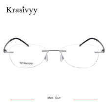 Load image into Gallery viewer, Krasivyy Oval Rimless Glasses Frames Women Brand Designer Screwless Prescription Eyeglasses Pure Titanium Myopia Optical Eyewear