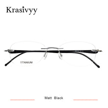 Load image into Gallery viewer, Krasivyy Oval Rimless Glasses Frames Women Brand Designer Screwless Prescription Eyeglasses Pure Titanium Myopia Optical Eyewear