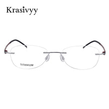 Load image into Gallery viewer, Krasivyy Oval Rimless Glasses Frames Women Brand Designer Screwless Prescription Eyeglasses Pure Titanium Myopia Optical Eyewear