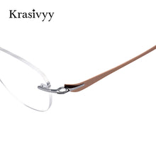 Load image into Gallery viewer, Krasivyy Oval Rimless Glasses Frames Women Brand Designer Screwless Prescription Eyeglasses Pure Titanium Myopia Optical Eyewear