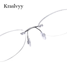 Load image into Gallery viewer, Krasivyy Oval Rimless Glasses Frames Women Brand Designer Screwless Prescription Eyeglasses Pure Titanium Myopia Optical Eyewear