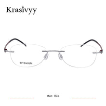 Load image into Gallery viewer, Krasivyy Oval Rimless Glasses Frames Women Brand Designer Screwless Prescription Eyeglasses Pure Titanium Myopia Optical Eyewear