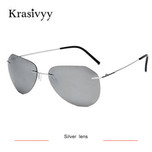 Load image into Gallery viewer, Krasivyy Pilot Polarized Sunglasses Women  Ultralight Rimless Pure Titanium Sun Glasses Oculos De Sol UV400