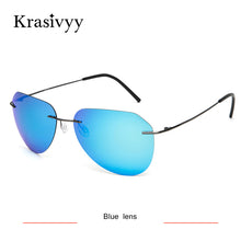 Load image into Gallery viewer, Krasivyy Pilot Polarized Sunglasses Women  Ultralight Rimless Pure Titanium Sun Glasses Oculos De Sol UV400