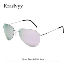 Carica l'immagine nel visualizzatore di Gallery, Krasivyy Pilot Occhiali da sole polarizzati Donna Occhiali da sole ultraleggeri senza montatura in titanio puro di alta qualità Oculos De Sol UV400 