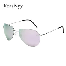 Load image into Gallery viewer, Krasivyy Pilot Polarized Sunglasses Women  Ultralight Rimless Pure Titanium Sun Glasses Oculos De Sol UV400