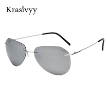 Load image into Gallery viewer, Krasivyy Pilot Polarized Sunglasses Women  Ultralight Rimless Pure Titanium Sun Glasses Oculos De Sol UV400