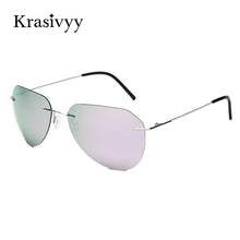 Carica l'immagine nel visualizzatore di Gallery, Krasivyy Pilot Occhiali da sole polarizzati Donna Occhiali da sole ultraleggeri senza montatura in titanio puro di alta qualità Oculos De Sol UV400 