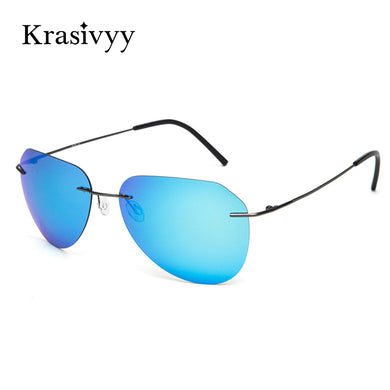 Krasivyy Pilot Polarized Sunglasses Women  Ultralight Rimless Pure Titanium Sun Glasses Oculos De Sol UV400