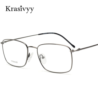 Krasivyy Pure Titanium Glasses Frame Men Brand Designer Myopia Optical Prescription Eyewear Males Full Frame Square Eyeglasses