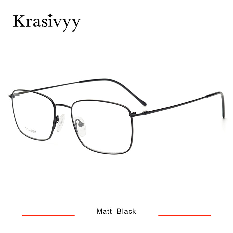 Krasivyy Pure Titanium Glasses Frame Men Brand Designer Myopia Optical Prescription Eyewear Males Full Frame Square Eyeglasses