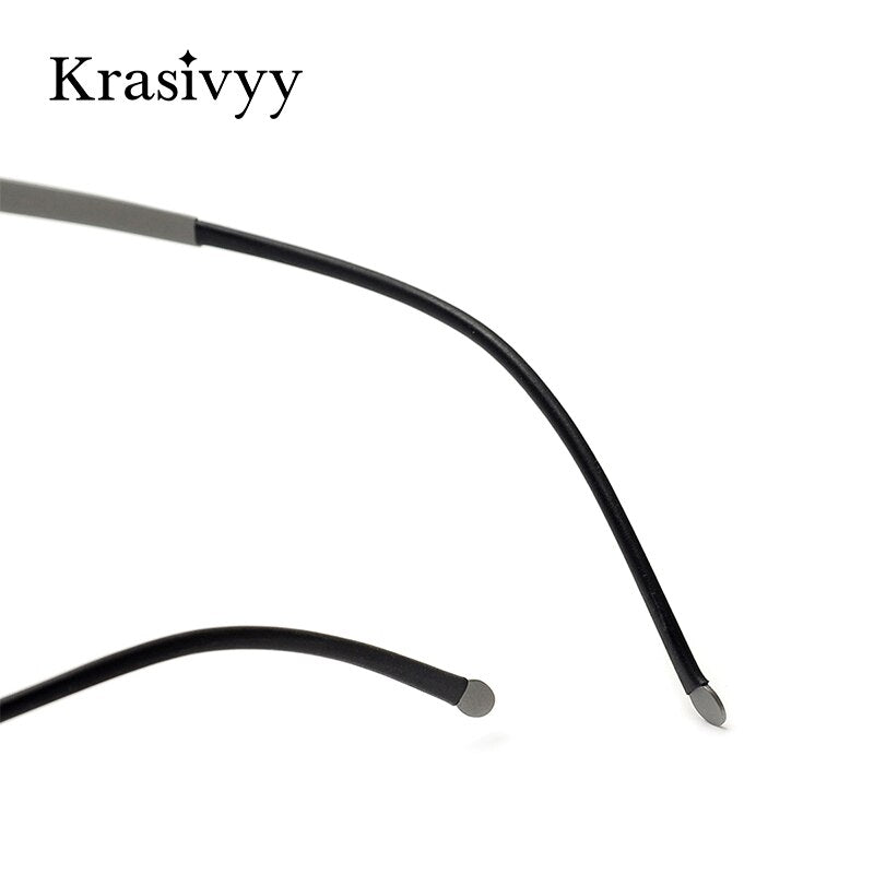 Krasivyy Pure Titanium Glasses Frame Men Brand Designer Screwless Prescription Eyeglasses Women Rimless Square Optical Eyewear