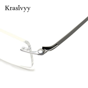 Krasivyy Pure Titanium Glasses Frame Men Brand Designer Screwless Prescription Eyeglasses Women Rimless Square Optical Eyewear