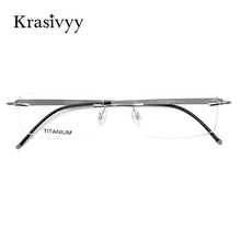 Load image into Gallery viewer, Krasivyy Pure Titanium Glasses Frame Men Brand Designer Screwless Prescription Eyeglasses Women Rimless Square Optical Eyewear
