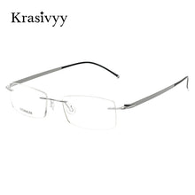 Load image into Gallery viewer, Krasivyy Pure Titanium Glasses Frame Men Brand Designer Screwless Prescription Eyeglasses Women Rimless Square Optical Eyewear