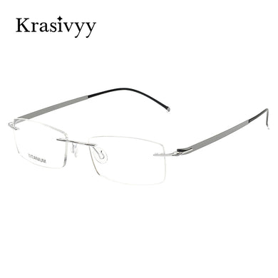 Krasivyy Pure Titanium Glasses Frame Men Brand Designer Screwless Prescription Eyeglasses Women Rimless Square Optical Eyewear