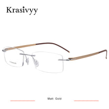 Load image into Gallery viewer, Krasivyy Pure Titanium Glasses Frame Men Brand Designer Screwless Prescription Eyeglasses Women Rimless Square Optical Eyewear