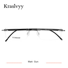 Load image into Gallery viewer, Krasivyy Pure Titanium Glasses Frame Men Brand Designer Screwless Prescription Eyeglasses Women Rimless Square Optical Eyewear