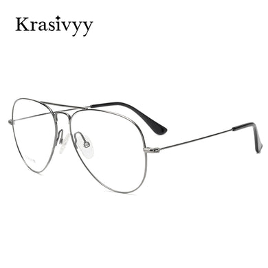 Krasivyy Pure Titanium Glasses Frame Men Classic Pilot Optical Prescription Eyeglasses Women 2023 Korean Retro Aviation Eyewear