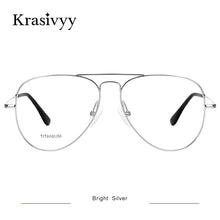Load image into Gallery viewer, Krasivyy Pure Titanium Glasses Frame Men Classic Pilot Optical Prescription Eyeglasses Women 2023 Korean Retro Aviation Eyewear