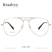 Load image into Gallery viewer, Krasivyy Pure Titanium Glasses Frame Men Classic Pilot Optical Prescription Eyeglasses Women 2023 Korean Retro Aviation Eyewear