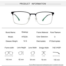 Load image into Gallery viewer, Krasivyy Pure Titanium Glasses Frame Men Korean Square Eyewear Male Classic Full-Rimless Optical Prescription Eyeglasses