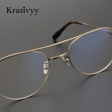 Load image into Gallery viewer, Krasivyy Pure Titanium Glasses Frame Men Retro Pilot Myopia Optical Prescription Eyeglasses Frames 2023 Women Vintage Eyewear