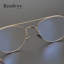 Load image into Gallery viewer, Krasivyy Pure Titanium Glasses Frame Men Retro Pilot Myopia Optical Prescription Eyeglasses Frames 2023 Women Vintage Eyewear