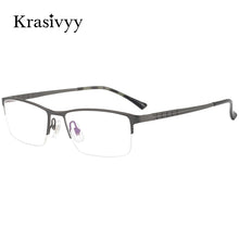 Load image into Gallery viewer, Krasivyy Pure Titanium Glasses Frame Men Square Male Semi Rim Myopia Prescription Eyewear 2023 Korean Optical Eyeglasses