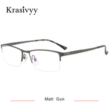 Load image into Gallery viewer, Krasivyy Pure Titanium Glasses Frame Men Square Male Semi Rim Myopia Prescription Eyewear 2023 Korean Optical Eyeglasses