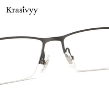 Load image into Gallery viewer, Krasivyy Pure Titanium Glasses Frame Men Square Male Semi Rim Myopia Prescription Eyewear 2023 Korean Optical Eyeglasses
