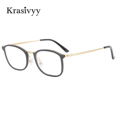 Krasivyy Pure Titanium Glasses Frame Men Square Myopia Prescription Eyeglasses Frames Women 2023 Full-Rim Optical Korean Eyewear