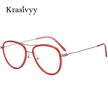 Load image into Gallery viewer, Krasivyy Pure Titanium Glasses Frame Men Ultralight Myopia Optical Prescription Eyewear Classic Pilot Women Eyeglasses Frames