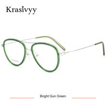 Load image into Gallery viewer, Krasivyy Pure Titanium Glasses Frame Men Ultralight Myopia Optical Prescription Eyewear Classic Pilot Women Eyeglasses Frames