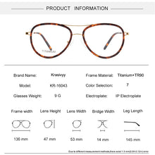 Load image into Gallery viewer, Krasivyy Pure Titanium Glasses Frame Men Ultralight Myopia Optical Prescription Eyewear Classic Pilot Women Eyeglasses Frames