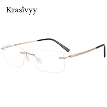 Load image into Gallery viewer, Krasivyy Pure Titanium Glasses Frame Men Women Rimless Prescription Square Eyeglasses Frameless Screwless Myopia Optical Eyewear