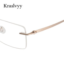 Load image into Gallery viewer, Krasivyy Pure Titanium Glasses Frame Men Women Rimless Prescription Square Eyeglasses Frameless Screwless Myopia Optical Eyewear