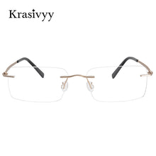 Load image into Gallery viewer, Krasivyy Pure Titanium Glasses Frame Men Women Rimless Prescription Square Eyeglasses Frameless Screwless Myopia Optical Eyewear