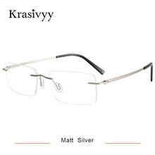 Load image into Gallery viewer, Krasivyy Pure Titanium Glasses Frame Men Women Rimless Prescription Square Eyeglasses Frameless Screwless Myopia Optical Eyewear