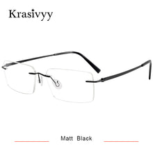 Load image into Gallery viewer, Krasivyy Pure Titanium Glasses Frame Men Women Rimless Prescription Square Eyeglasses Frameless Screwless Myopia Optical Eyewear