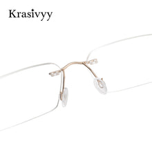 Load image into Gallery viewer, Krasivyy Pure Titanium Glasses Frame Men Women Rimless Prescription Square Eyeglasses Frameless Screwless Myopia Optical Eyewear