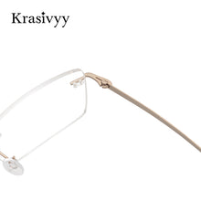 Load image into Gallery viewer, Krasivyy Pure Titanium Glasses Frame Men Women Rimless Prescription Square Eyeglasses Frameless Screwless Myopia Optical Eyewear