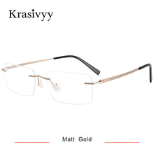 Load image into Gallery viewer, Krasivyy Pure Titanium Glasses Frame Men Women Rimless Prescription Square Eyeglasses Frameless Screwless Myopia Optical Eyewear