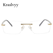 Load image into Gallery viewer, Krasivyy Pure Titanium Glasses Frame Women Brand Designer Optical Prescription Eyeglasses Men Rimless Square Myopia Eyewear